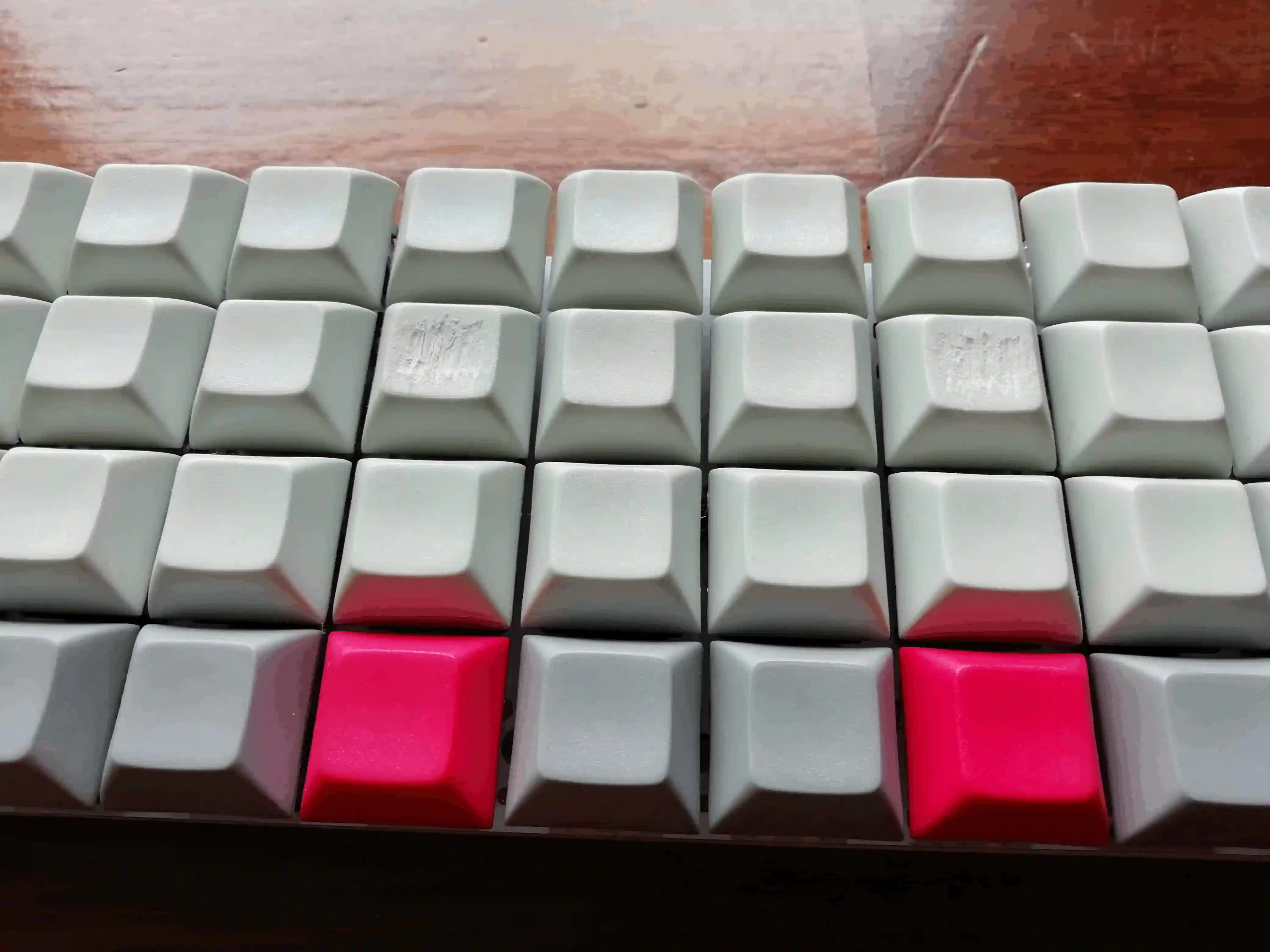 F and J keycaps finish